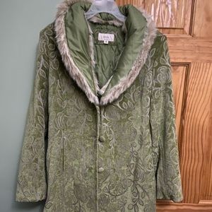 Detachable Faux Fur Wool Coat